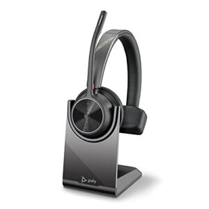 Poly - Voyager 4310 UC Wireless Headset + Charge Stand (Plantronics) - Single-Ear Headset- Connect to PC/Mac via USB-A Bluetooth Adapter