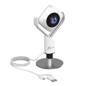 j5create 360 Degree All Around Meeting Webcam - 1080P HD Video Conference Camera with High Fidelity Microphone