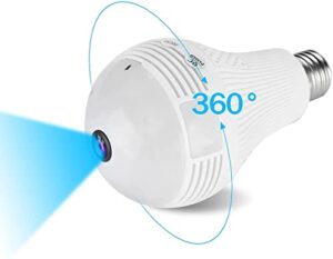 1080P WIFI Light Bulb Camera 360°Wide Angle Fisheye HD Indoor Spy Security Camera for Remote Home Security System