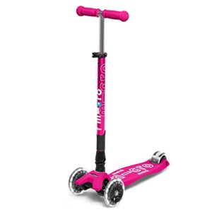 Micro Maxi Led Folding Light Up Scooter 3 Wheeled Tilt And Lean Girls 5-12 Years Scooters Lightweigh