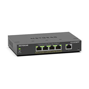 NETGEAR PoE Switch 5 Port Gigabit Ethernet Plus Network Switch (GS305EPP) - with 4 x PoE+ @ 120W