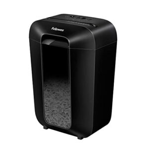 Fellowes Paper Shredder for Home Office Use - 11 Sheet Cross Cut Shredder for Home and Office Use - Deskside Shredder with 18 Litre Bin and Safety Lock - Powershred LX70 - High Security P4 - Black