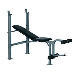 HOMCOM Heavy Duty Adjustable Multi Gym Chest Leg Arm Weight Bench w/4 Incline Postions - Black/Silve