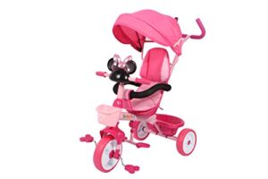 Kids Easy Steer Pedal Tricycle Buggy Stroller with Oxford Cloth (Cartoon Pink)