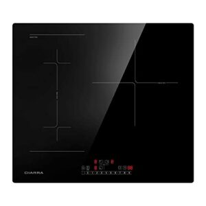 CIARRA CBBIH3BF 6500W Built-in Induction Hob 3 Zones with Boost Function 1 Flex Zone Touch Control Ceramic Glass 9 Power Levels Child Safety Lock Black