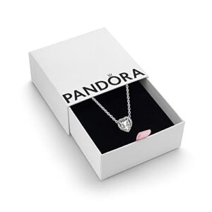 Pandora Timeless Women's Sterling Silver Elevated Heart Cubic Zirconia Pendant Necklace