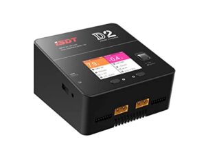 ISDT D2 Mark 2 LiPo Battery Balance Charger Discharger Dual 200W 12A AC DC Channel Output 1-6S Li-ion Life NiCd NiMH LiHV PB Smart Battery