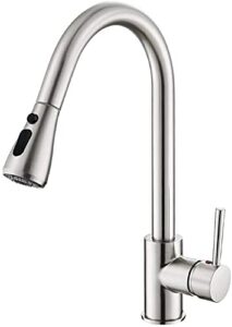 Heable Kitchen Sink Mixer Tap with Pull Down Sprayer Brushed Nickel