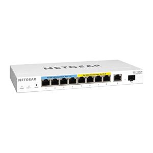 NETGEAR 10-Port Ultra60 PoE Gigabit Ethernet Smart Switch (GS110TUP) - 8 x 1G