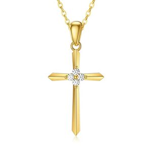 YDD 9ct Gold Cross Necklace for Women