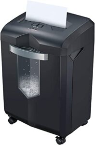 Bonsaii Home Office Document Shredder Particle Cut Security Level P4 14 Sheet Capacity 23L Waste Bin Shredder Black