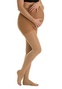 Relaxsan M2090A Cotton open-toe medical compression maternity tights - Class 2 (23-32 mmHg)