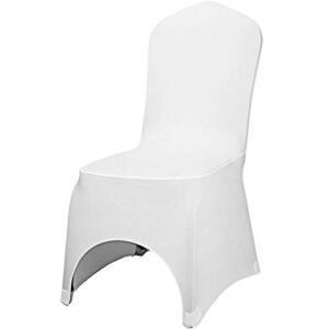 VEVOR 50pcs Chair Cover Wedding Spandex White Chair Covers Stretch Fabric Removable Washable Protective Slipcovers for Weddings Banquets Ceremony(Arched
