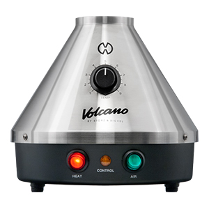 Volcano Classic on top of a wooden table