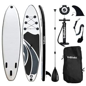 Triclicks Inflatable Stand Up Paddle Board SUP Inflatable Paddle Board 10ft Surfing Board Kit for Adults