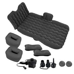 ZONETECH Car Inflatable Air Mattress Back Seat Pump Kit - Vacation Camping-Sleep Inflatable Air Mattress with 2 Air Pillows Car SUV Universal Fi