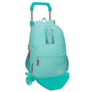 Pepe Jeans Darienne Double Compartment Backpack with trolley Green 32x44x22 cm Polyester and PVC 30.98L