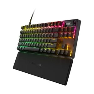 SteelSeries Apex Pro TKL (2023) - Mechanical Gaming Keyboard – World’s Fastest Keyboard – Adjustable Actuation – Esports Tenkeyless – OLED Screen – American QWERTY Layou