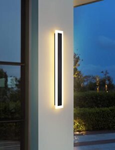 Outdoor Modern Wall Light Fixtures 12W LED Wall Sconces Rectangular Black Wall lamp Elegant Frosted White Acrylic IP65 Anti Rust for Proch