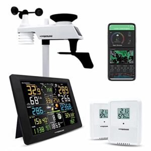 VORSPRUNG® Best SMART App Weather Station System Display WIFI (7 in 1) 2X Outdoor Wireless Sensors Home