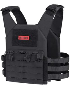 OneTigris Tactical Airsoft Vest - Laser-Cut Vest Military Combat Modular Vest 500D Nylon Light-Weight Plate Carrier for Hunting Shooting and Paintball