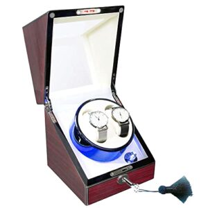 Automatic Watch Winder 2+0 Dual Watch Winder with Lock LED Display Handmade Wooden Watch Box