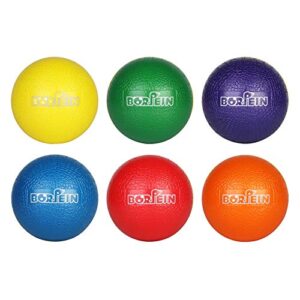 BORPEIN 6 Inch No Sting Crocodile Skin Handball Dodgeball Set - With Mesh Storage Bag-6 pack