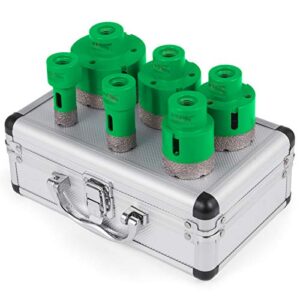 Mophorn 6PCS Diamond Holesaw Set Diamond Drill Core Bits