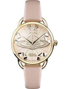 Vivienne Westwood Women's Quartz Watch with Pink Dial Analogue Display and Pink Leather Strap VV163BGPK