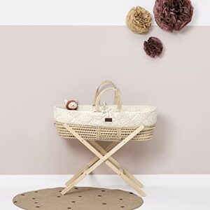 The Little Green Sheep Natural Quilted Moses Basket