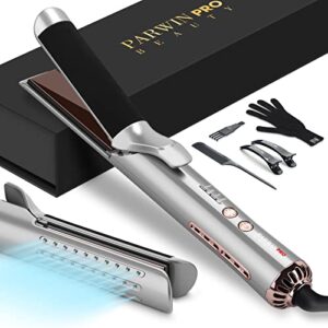 2 in 1 -Hair Curler Straightener with 40 Ion Air-Outlet