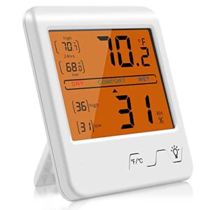 Room Thermometer with Backlit LCD Screen