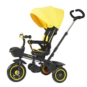 Baby Tricycle Kids Push Trike Ride On Stroller With Sun Canopy