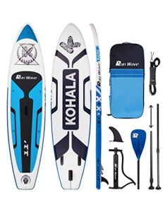 Runwave Inflatable Stand Up Paddle Board Non-Slip Deck with Premium SUP Accessories | Wide Stance