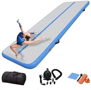 COLCYSE 10ft/13ft/16ft/20ft Air Gymnastics Track Tumbling Mat/ Inflatable Gymnastics Tumble Track Gym Mat for Home Use/Training/Cheerleading/Yoga/Water Fu