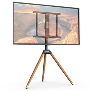 WORLDLIFT Tripod TV Stand with Easel Design Suitable Screen Sizes from 32 to 60 Inch Weight Capacity 35 kg Height Adjustable Rotatable VESA 400 x 400 Black