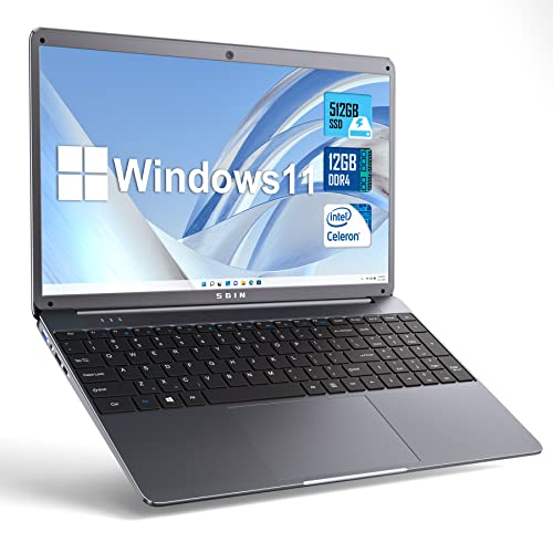 SGIN Laptop 15.6 Inch 12GB DDR4 512GB SSD (TF 512GB)