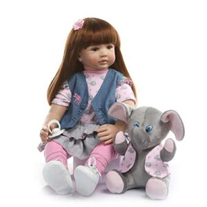 Zero pam Realistic Reborn Toddler Girl Doll 24 inch 60cm Soft Silicone Real life Baby Girl With Long Hai