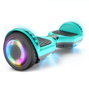 SISIGAD Hoverboard Self Balancing Scooter 6.5" Two-Wheel Self Balancing Hoverboard with Bluetooth Speaker and LED Lights Electric Scooter for Adult Kids Gif