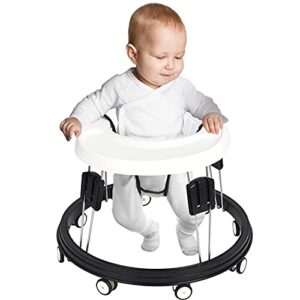 wwuiuiww Foldable Walker The Oldschool Walker in Round Shape Suitable for Any Terrain Babies (6-18 Months) (White)