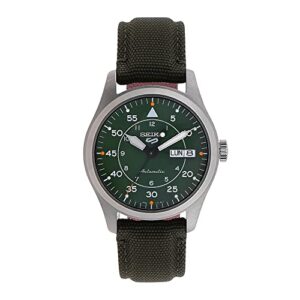Seiko 5 Sports Military Flieger Automatic Green Dial Green NATO Strap Mens Watch SRPH29K1