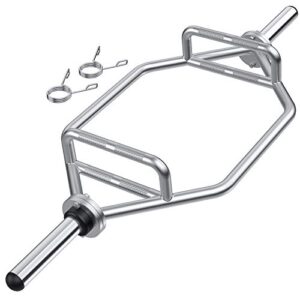 Dripex Olympic Hex Bar Barbell Bars - 56" Deadlift Trap Bar Weights Lifting Shrug Bar w/ Knurled Handles For Trap/Shoulder Exercises