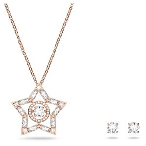 Swarovski Stella set White Rose gold-tone plated