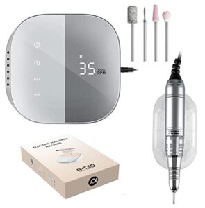Nail Drill Machine 35000 RPM Professional Manicure Pedicure Electric Nail File Touchscreen Control Acrylic Gel Nail Set Kit A-TEQ PRO LINE (GREY)