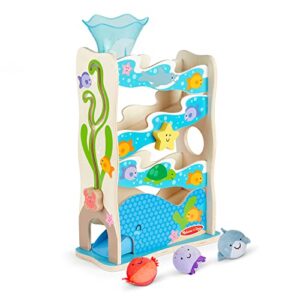 Melissa & Doug Rollables Wooden Ocean Slide Infant and Toddler Toy(5 Pieces) | Wooden Toy for Infants | Developmental Toy for Toddlers | 0+ | Gift for Baby Boys or Baby Girls | FSC-Certified Materials
