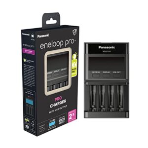 Panasonic eneloop Pro USB Output Charger for 1-4 AA/AAA NI-MH Batteries with USB Port