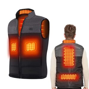 Heated Vest Heating Jacket with 3 Adjustable Temperature Electric USB Rechargeable Winter Thermal Vest Warm for Outdoor Camping Riding Hiking (Battery Pack Not Included)