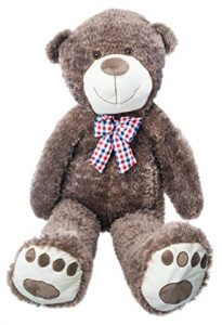 Costello Curvaso HQ 155CM - 61 INCHES PREMIUM STUFFED TEDDY BEAR GIGANTIC KIDS SOFT PLUSH ENORMOUS STUFFED TEDDIES GREY BIG LARGE GIANT CHILD VALENTINES DAY BIRTHDAY TOY DOLL