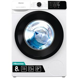 Hisense WFGE80142VM 60cm Freestanding 8 KG Front Load Washing Machine - 1400 RPM - Steam Cleaning - 20' Quick Wash - White - Inverter Motor            [Energy Class B]