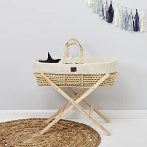 The Little Green Sheep Natural Knitted Moses Basket